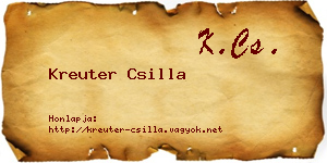 Kreuter Csilla névjegykártya